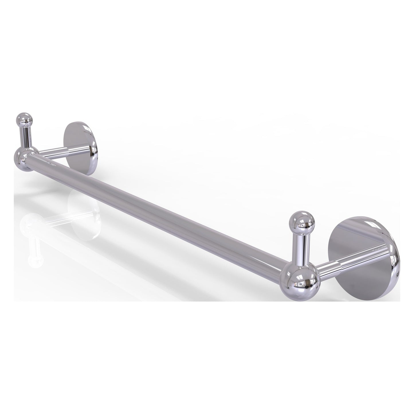 Allied Brass Prestige Skyline 20.25" x 3.8" Polished Chrome Solid Brass Towel Bar With Integrated Hooks