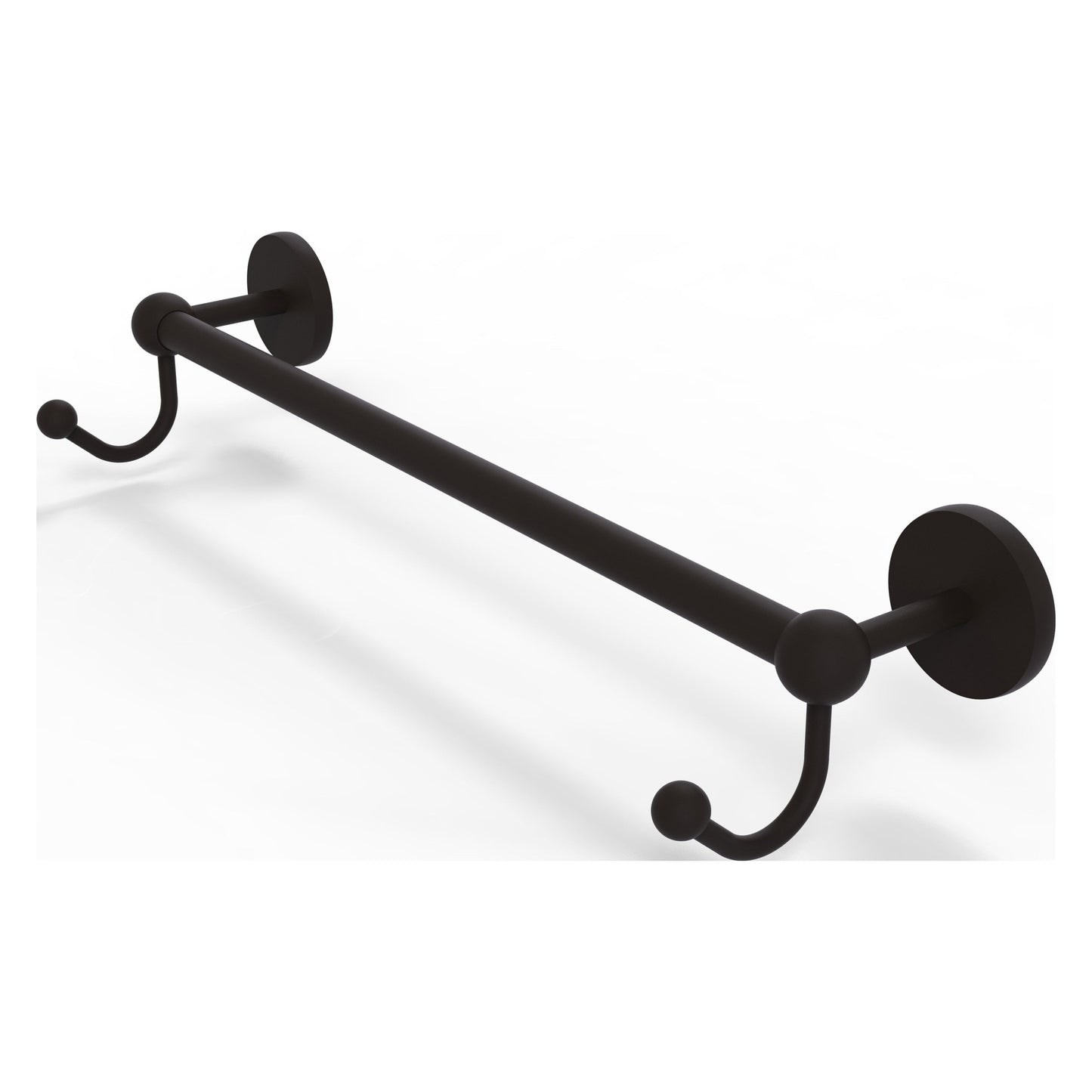 Allied Brass Prestige Skyline 20.25" x 5.7" Oil Rubbed Bronze Solid Brass Towel Bar With Integrated Hooks