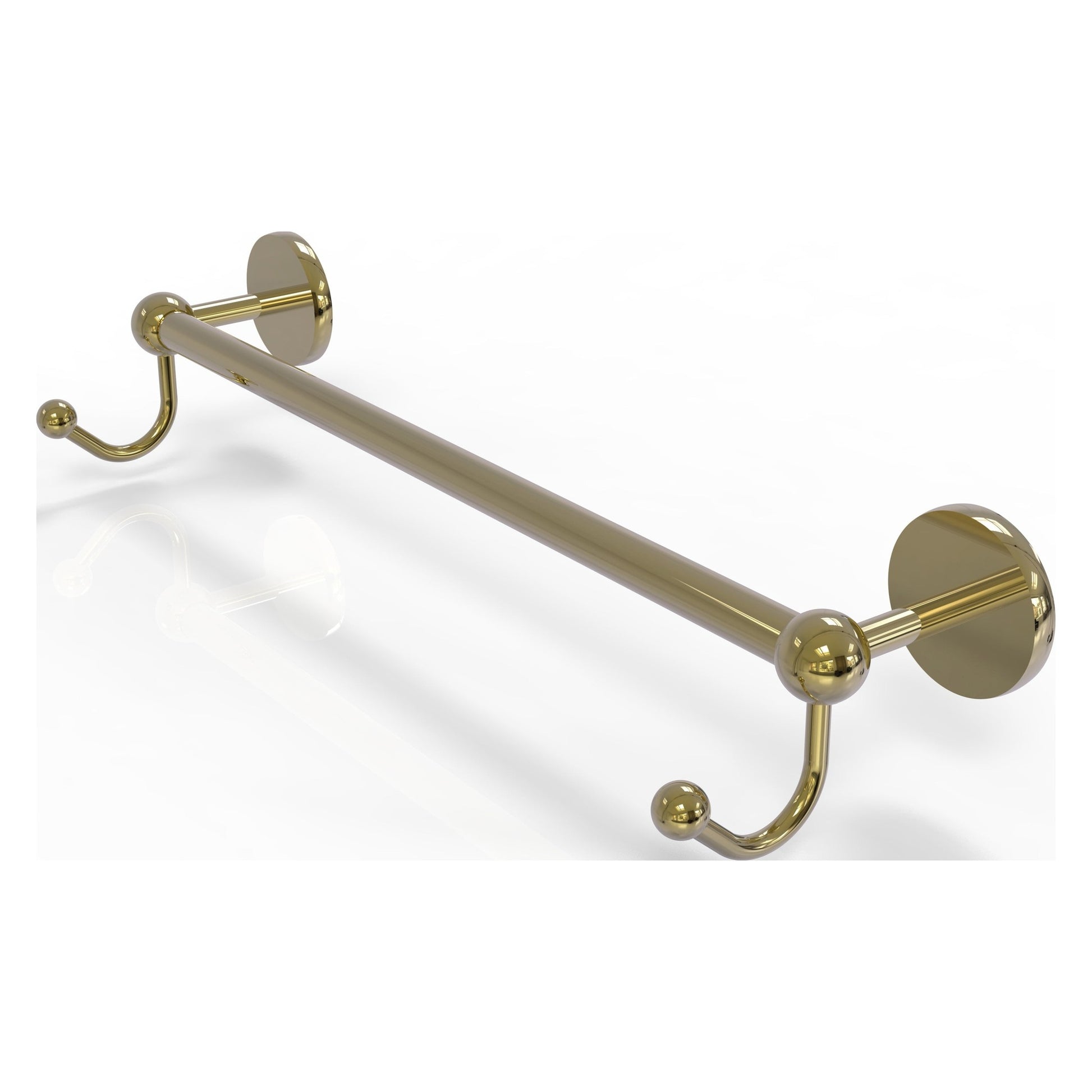 Allied Brass Prestige Skyline 20.25" x 5.7" Unlacquered Brass Solid Brass Towel Bar With Integrated Hooks