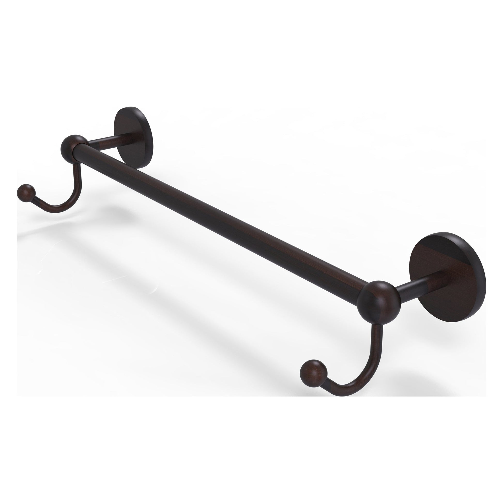 Allied Brass Prestige Skyline 20.25" x 5.7" Venetian Bronze Solid Brass Towel Bar With Integrated Hooks