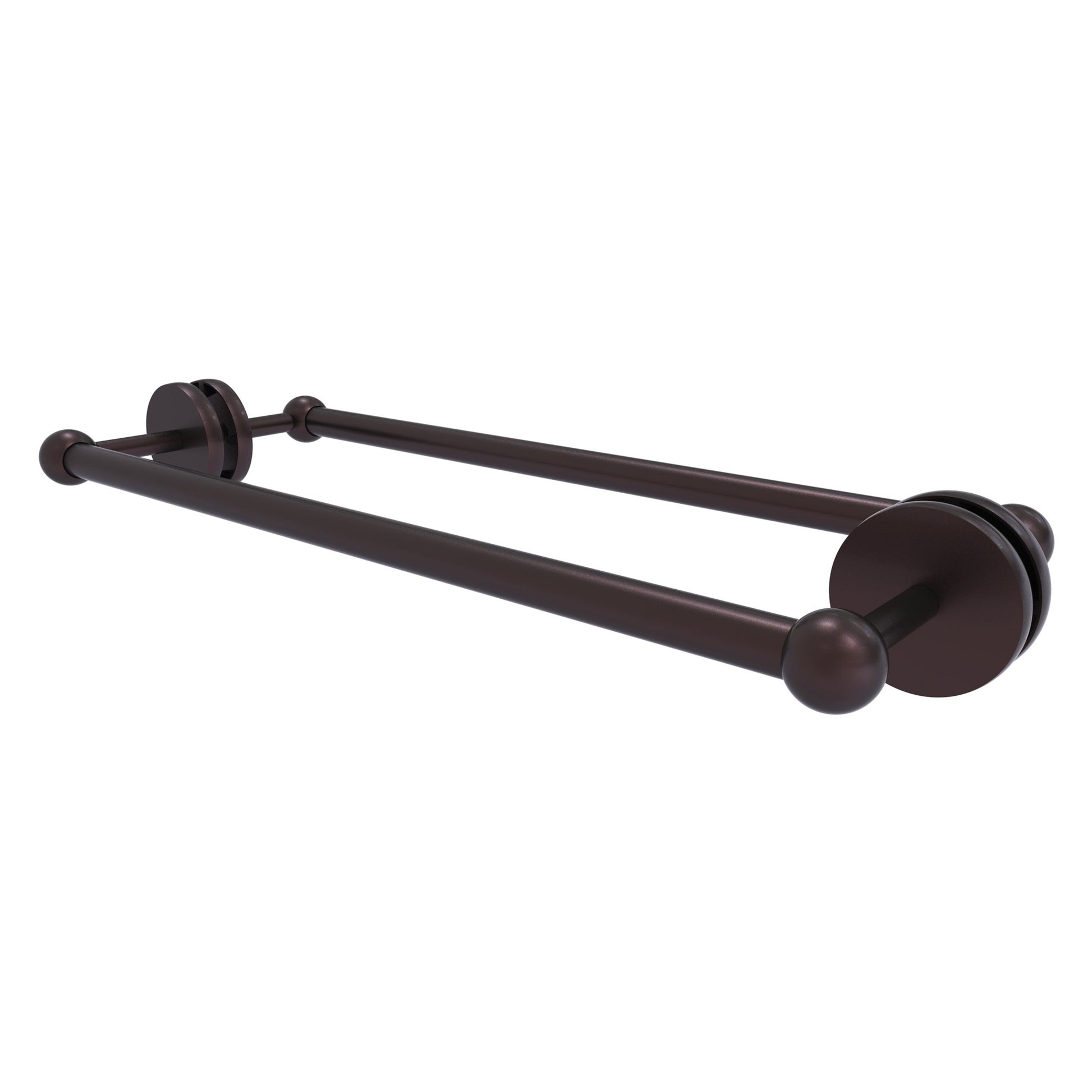 Allied Brass Prestige Skyline 20.7" x 7.2" Antique Bronze Solid Brass Back-to-Back Shower Door and Towel Bar