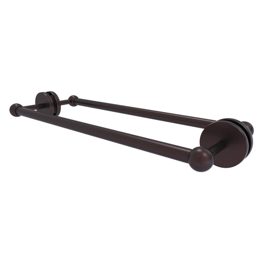 Allied Brass Prestige Skyline 20.7" x 7.2" Antique Bronze Solid Brass Back-to-Back Shower Door and Towel Bar