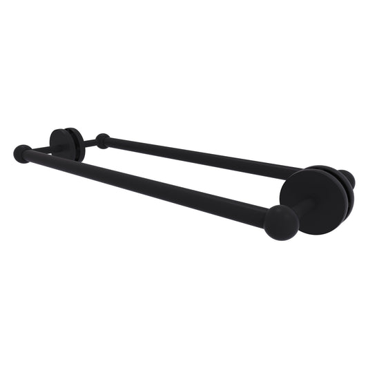 Allied Brass Prestige Skyline 20.7" x 7.2" Matte Black Solid Brass Back-to-Back Shower Door and Towel Bar