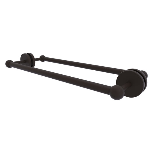 Allied Brass Prestige Skyline 20.7" x 7.2" Oil Rubbed Bronze Solid Brass Back-to-Back Shower Door and Towel Bar