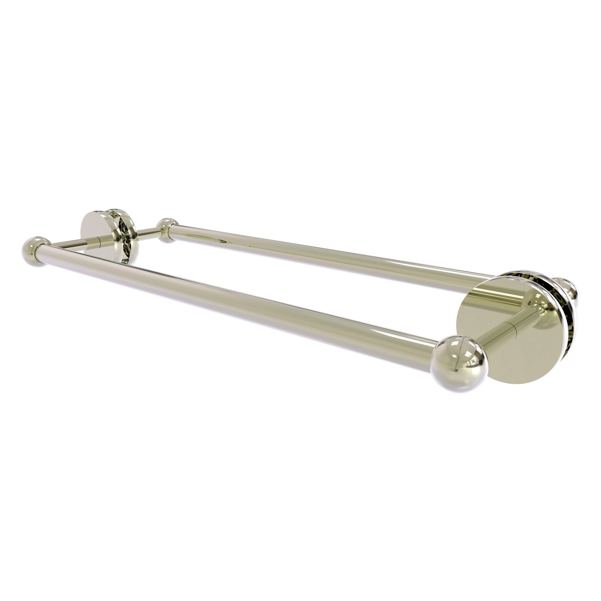 Allied Brass Prestige Skyline 20.7" x 7.2" Polished Nickel Solid Brass Back-to-Back Shower Door and Towel Bar