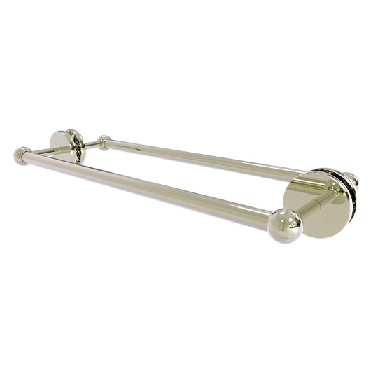 Allied Brass Prestige Skyline 20.7" x 7.2" Polished Nickel Solid Brass Back-to-Back Shower Door and Towel Bar