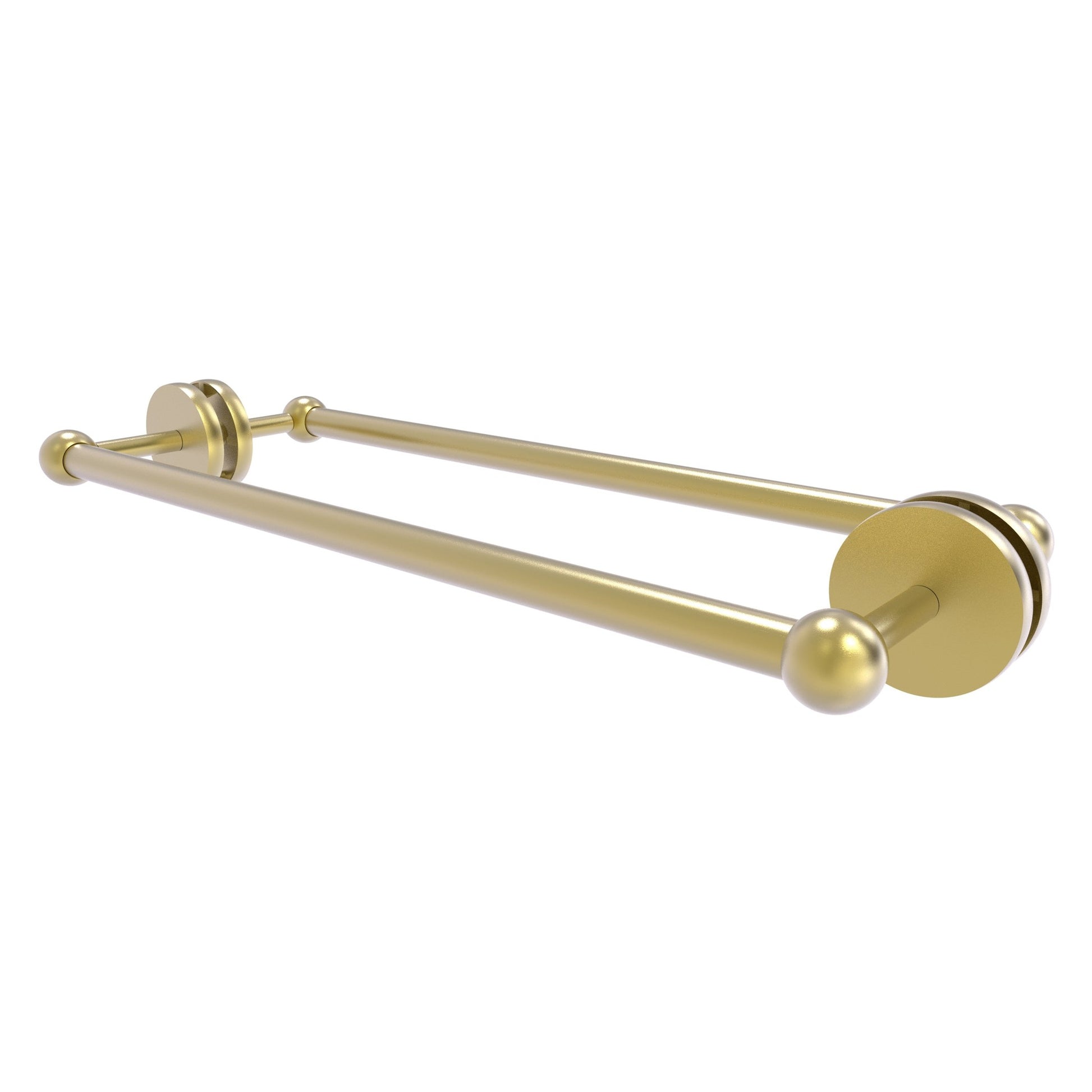 Allied Brass Prestige Skyline 20.7" x 7.2" Satin Brass Solid Brass Back-to-Back Shower Door and Towel Bar