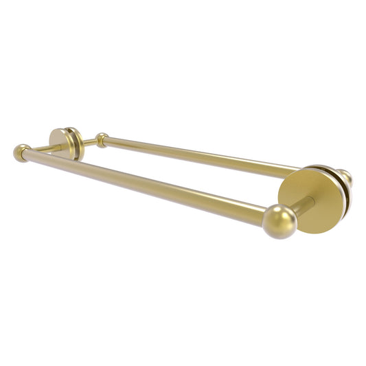 Allied Brass Prestige Skyline 20.7" x 7.2" Satin Brass Solid Brass Back-to-Back Shower Door and Towel Bar