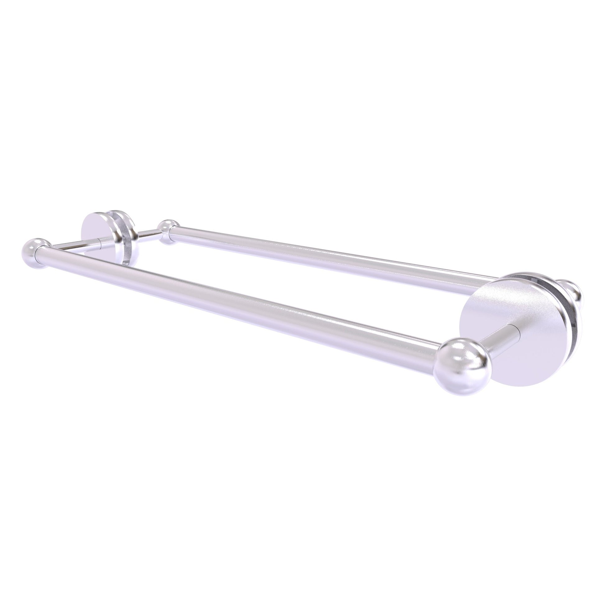 Allied Brass Prestige Skyline 20.7" x 7.2" Satin Chrome Solid Brass Back-to-Back Shower Door and Towel Bar
