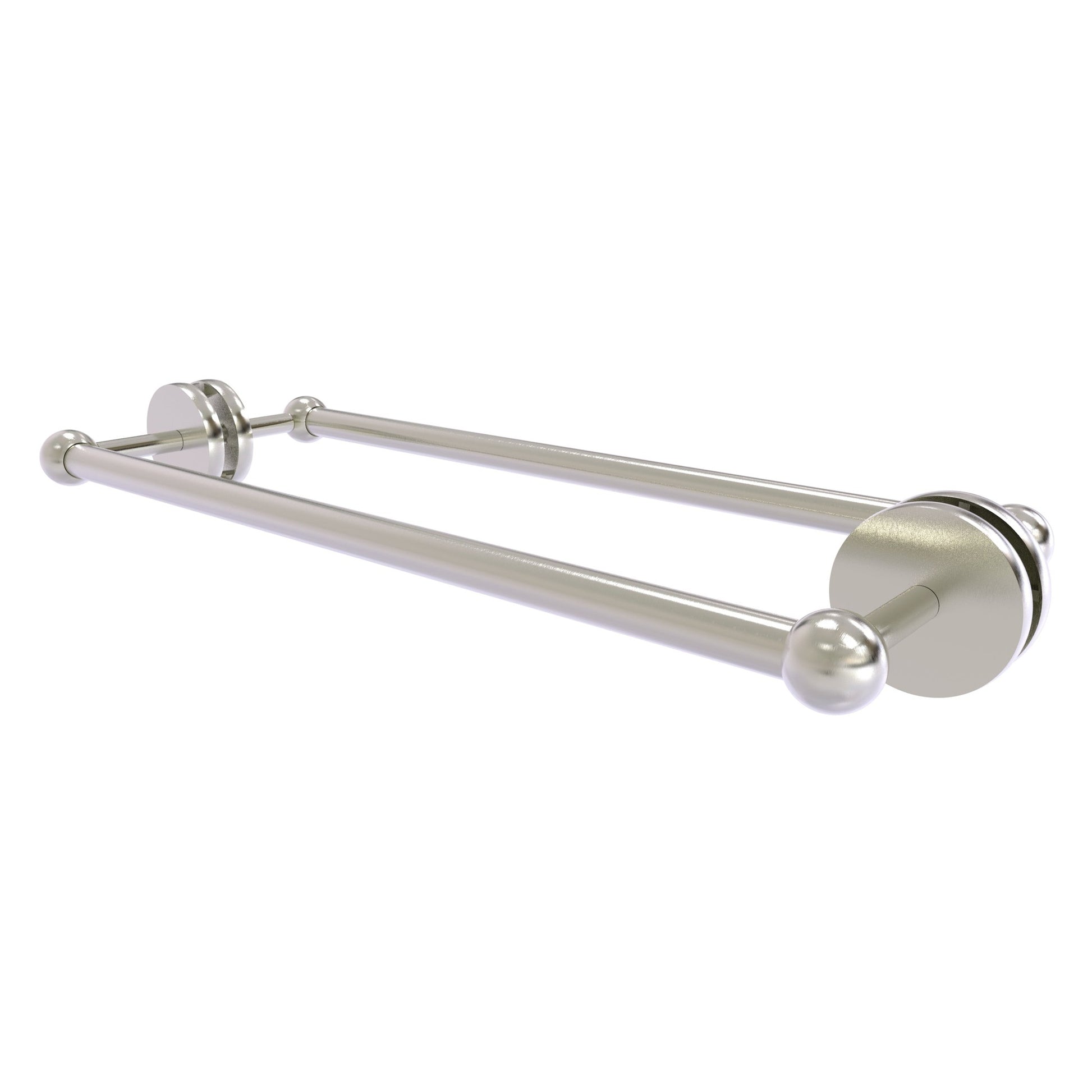 Allied Brass Prestige Skyline 20.7" x 7.2" Satin Nickel Solid Brass Back-to-Back Shower Door and Towel Bar