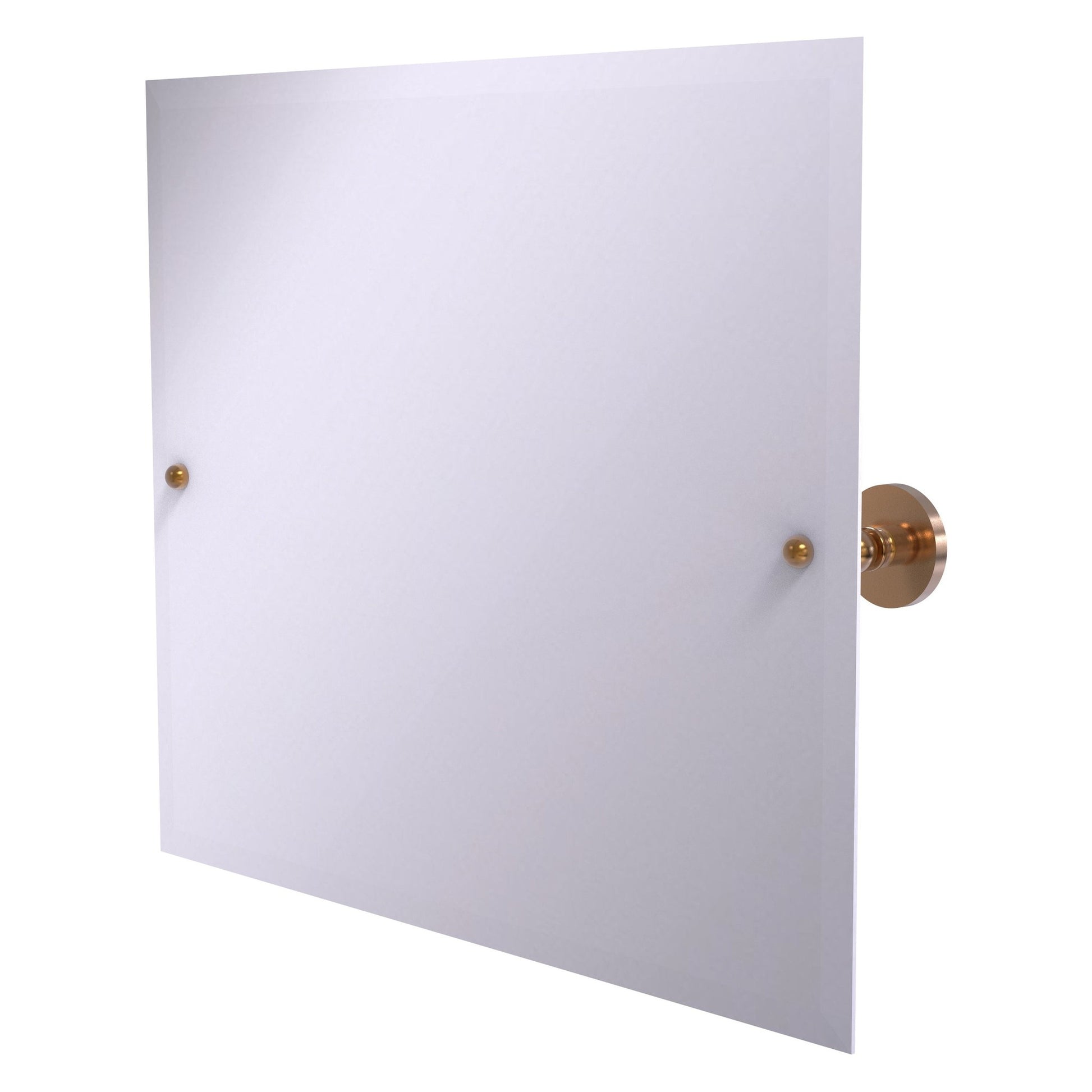 Allied Brass Prestige Skyline 21" x 26" Brushed Bronze Solid Brass Frameless Landscape Rectangular Tilt Mirror With Beveled Edge