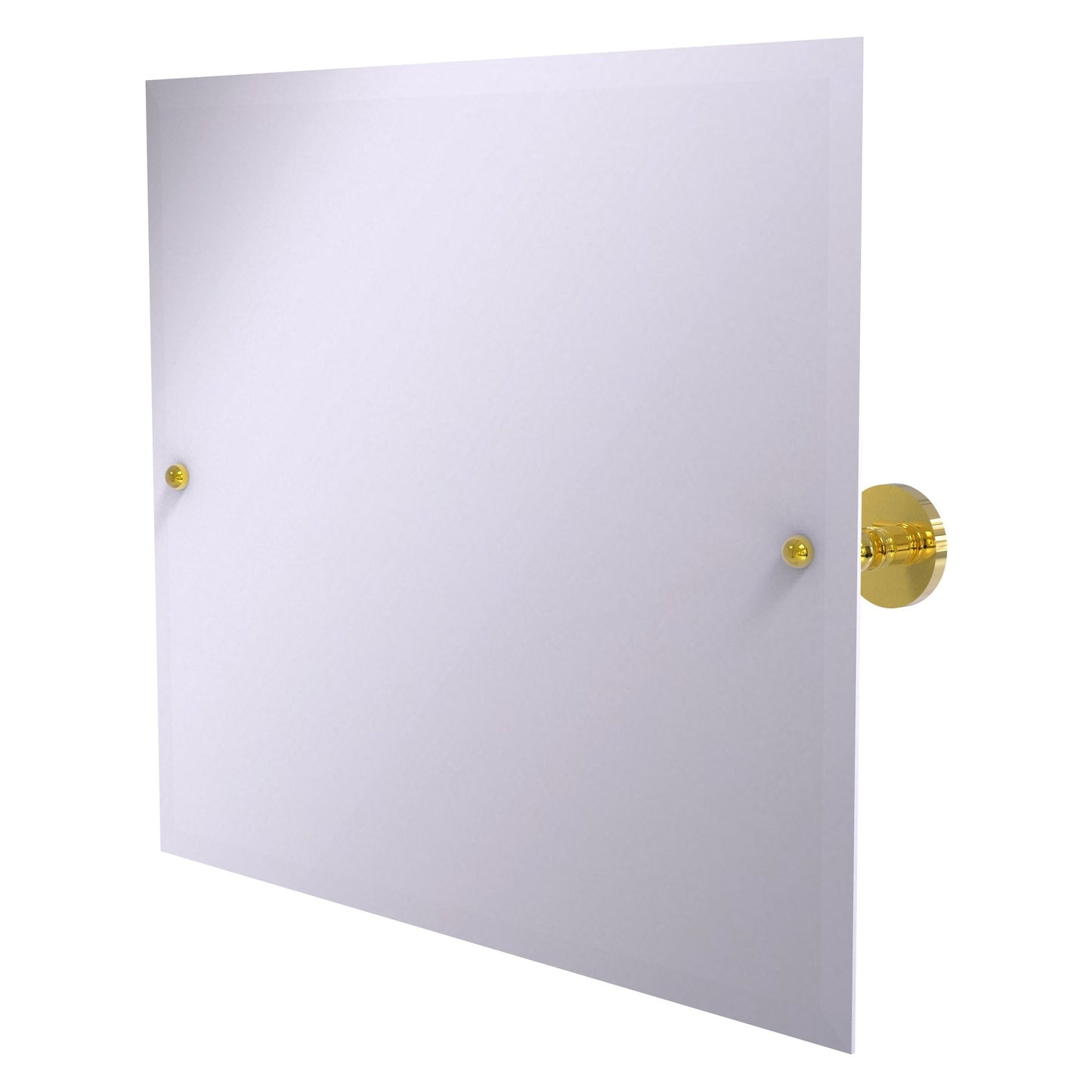 Allied Brass Prestige Skyline 21" x 26" Polished Brass Solid Brass Frameless Landscape Rectangular Tilt Mirror With Beveled Edge