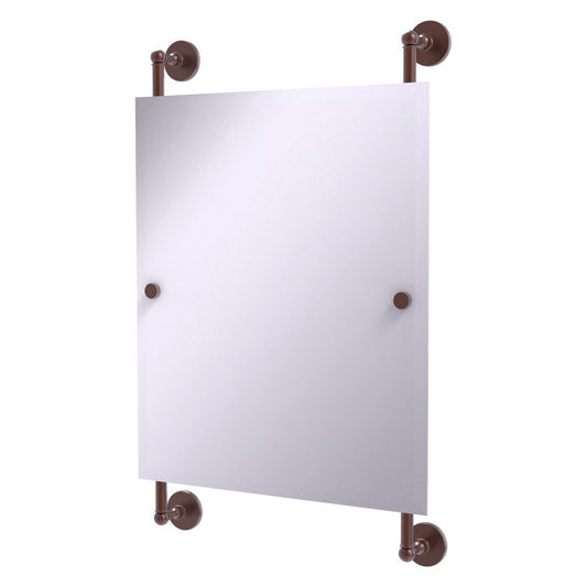 Allied Brass Prestige Skyline 21" x 3.8" Antique Copper Solid Brass Rectangular Frameless Rail Mounted Mirror