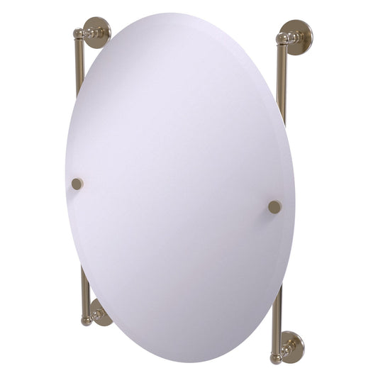 Allied Brass Prestige Skyline 21" x 3.8" Antique Pewter Solid Brass Oval Frameless Rail Mounted Mirror