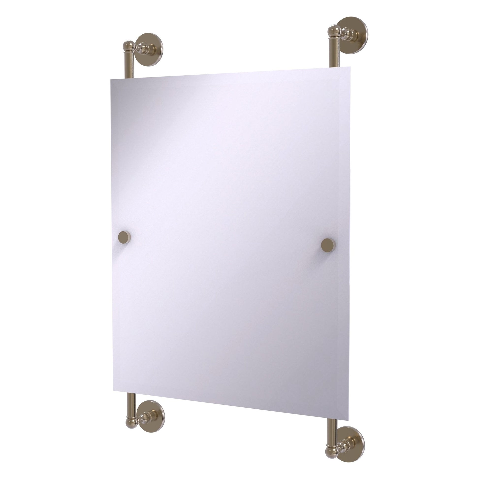 Allied Brass Prestige Skyline 21" x 3.8" Antique Pewter Solid Brass Rectangular Frameless Rail Mounted Mirror