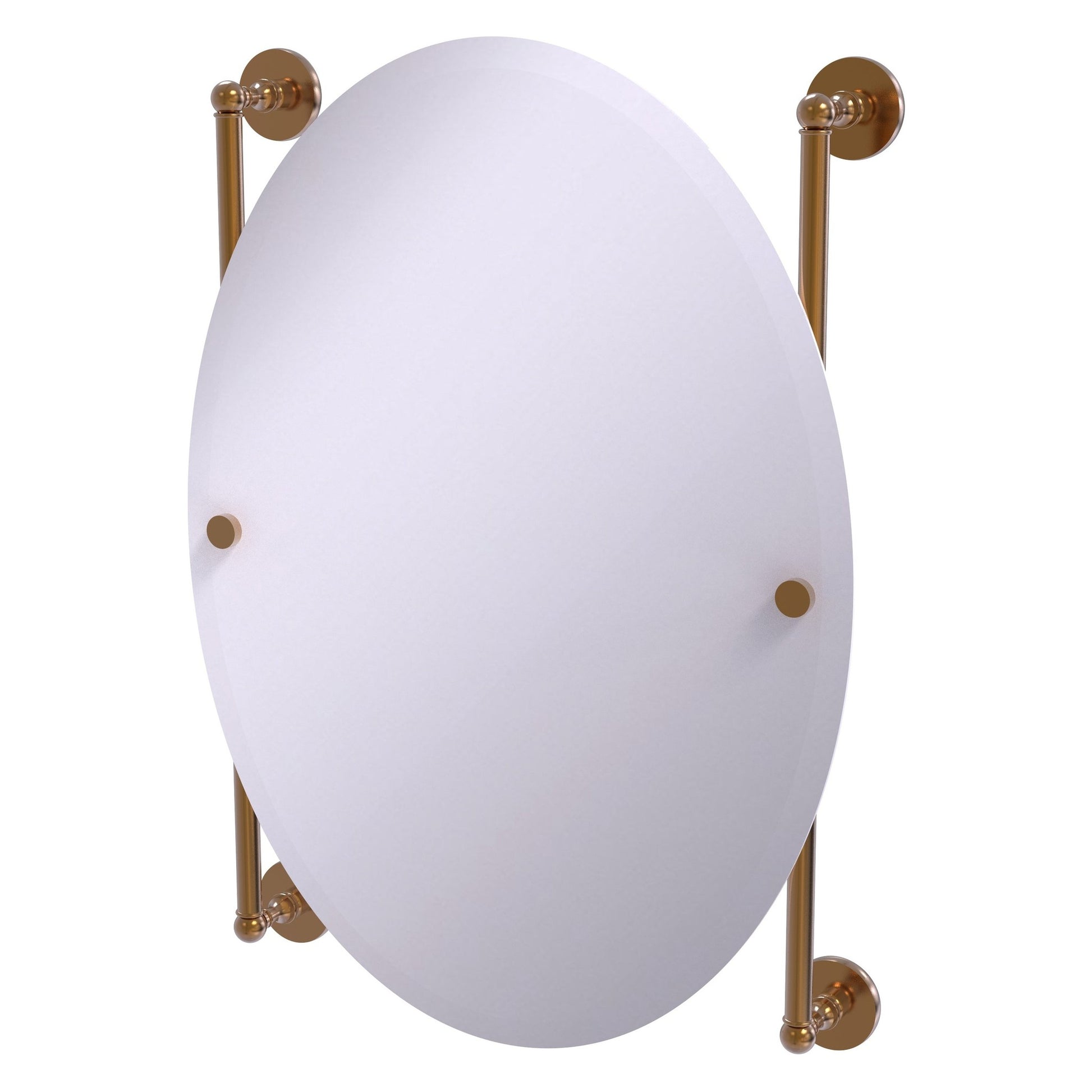 Allied Brass Prestige Skyline 21" x 3.8" Brushed Bronze Solid Brass Oval Frameless Rail Mounted Mirror