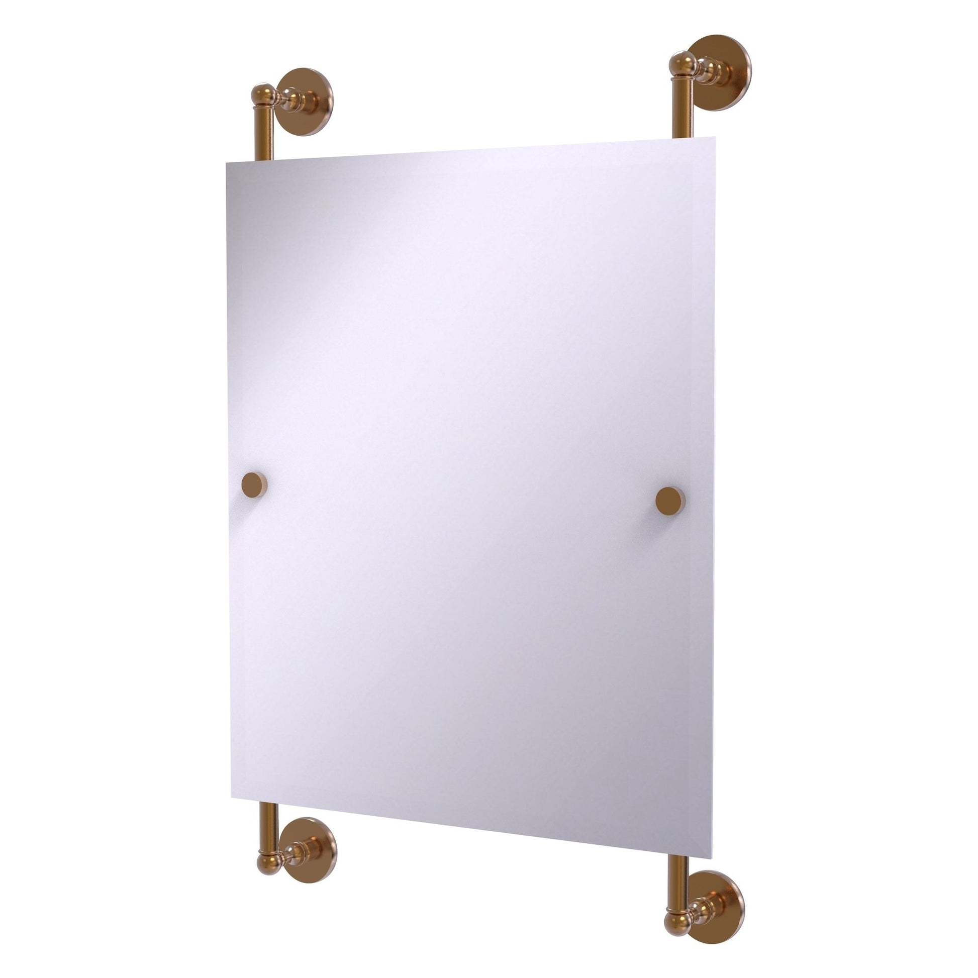 Allied Brass Prestige Skyline 21" x 3.8" Brushed Bronze Solid Brass Rectangular Frameless Rail Mounted Mirror