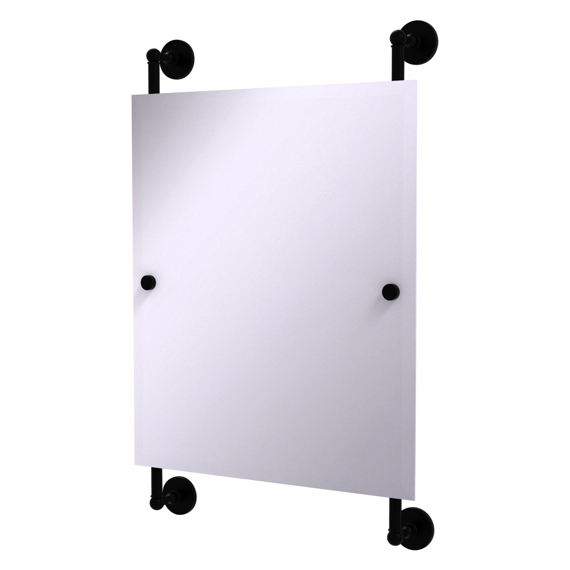 Allied Brass Prestige Skyline 21" x 3.8" Matte Black Solid Brass Rectangular Frameless Rail Mounted Mirror
