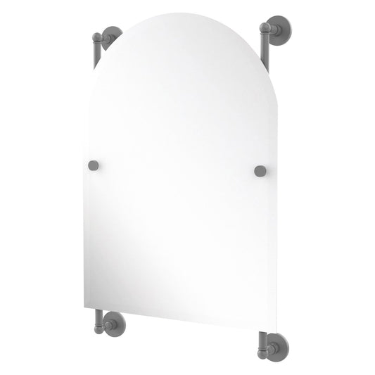 Allied Brass Prestige Skyline 21" x 3.8" Matte Gray Solid Brass Arched Top Frameless Rail Mounted Mirror