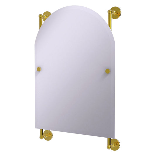 Allied Brass Prestige Skyline 21" x 3.8" Polished Brass Solid Brass Arched Top Frameless Rail Mounted Mirror