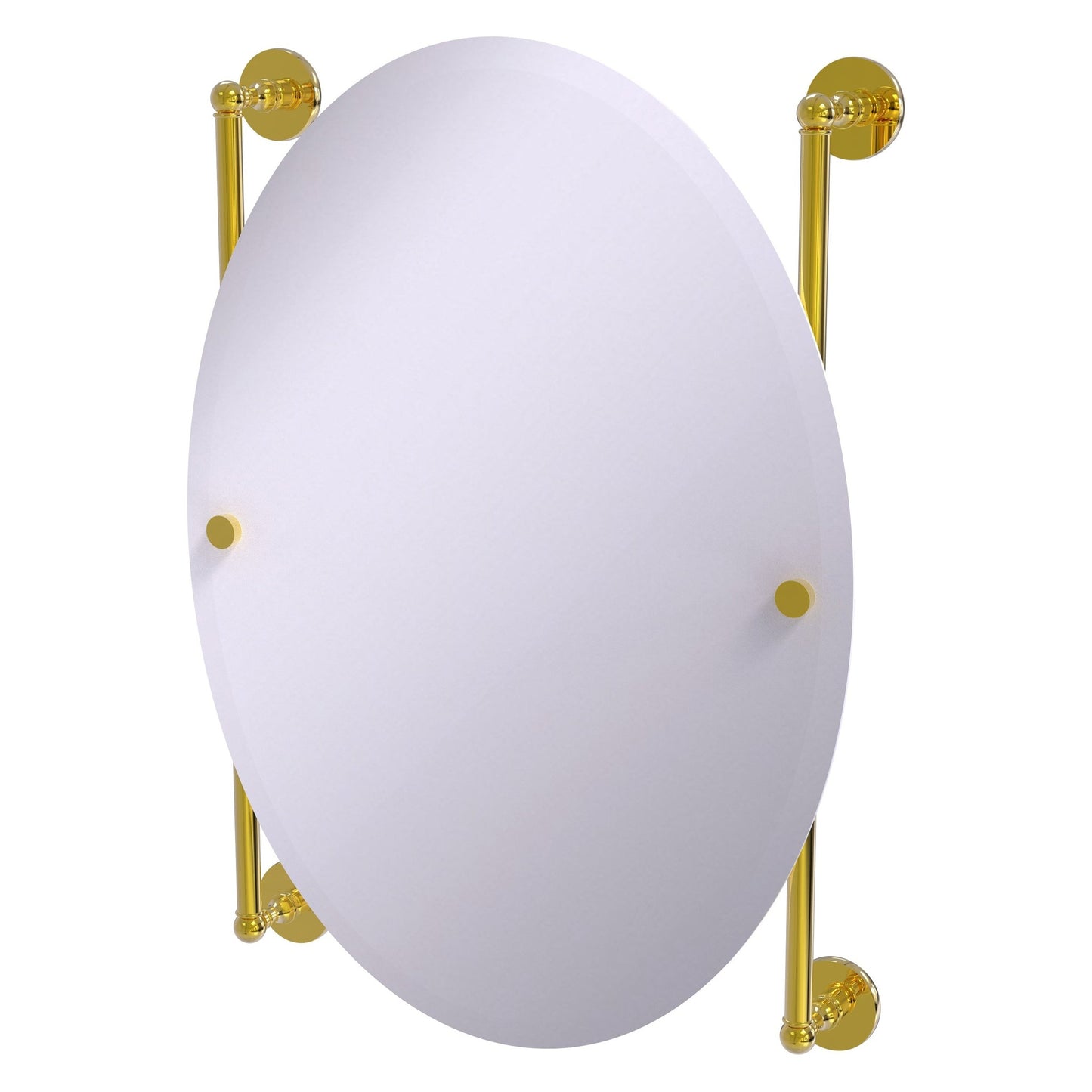 Allied Brass Prestige Skyline 21" x 3.8" Polished Brass Solid Brass Oval Frameless Rail Mounted Mirror