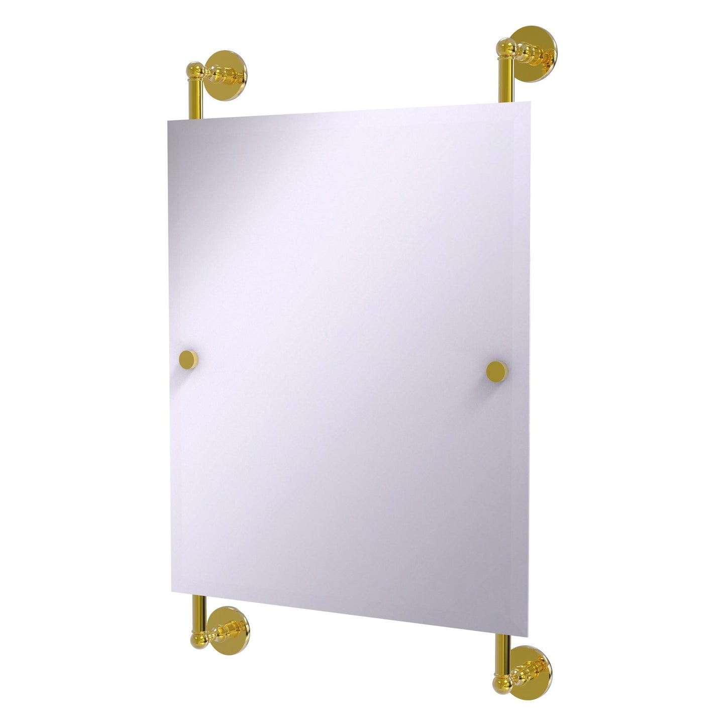 Allied Brass Prestige Skyline 21" x 3.8" Polished Brass Solid Brass Rectangular Frameless Rail Mounted Mirror