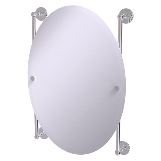 Allied Brass Prestige Skyline 21" x 3.8" Polished Chrome Solid Brass Oval Frameless Rail Mounted Mirror