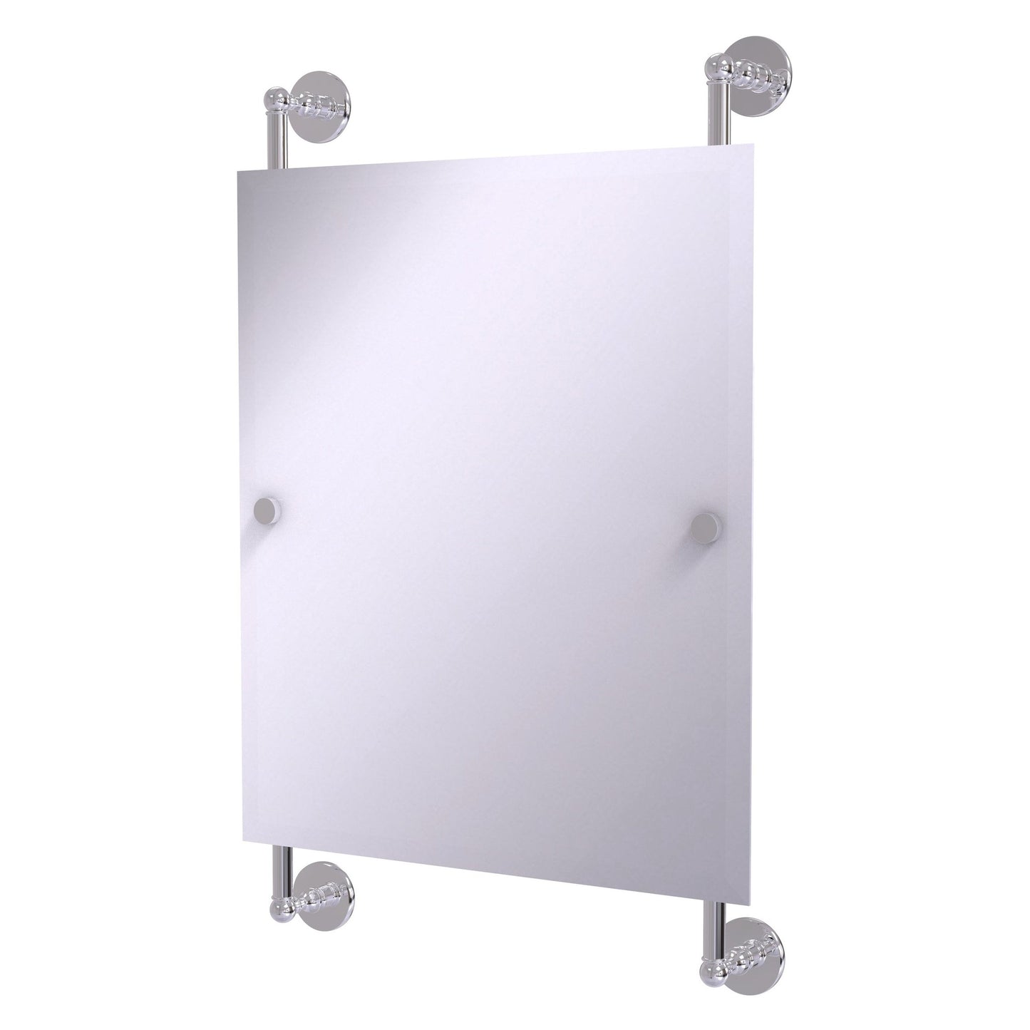 Allied Brass Prestige Skyline 21" x 3.8" Polished Chrome Solid Brass Rectangular Frameless Rail Mounted Mirror