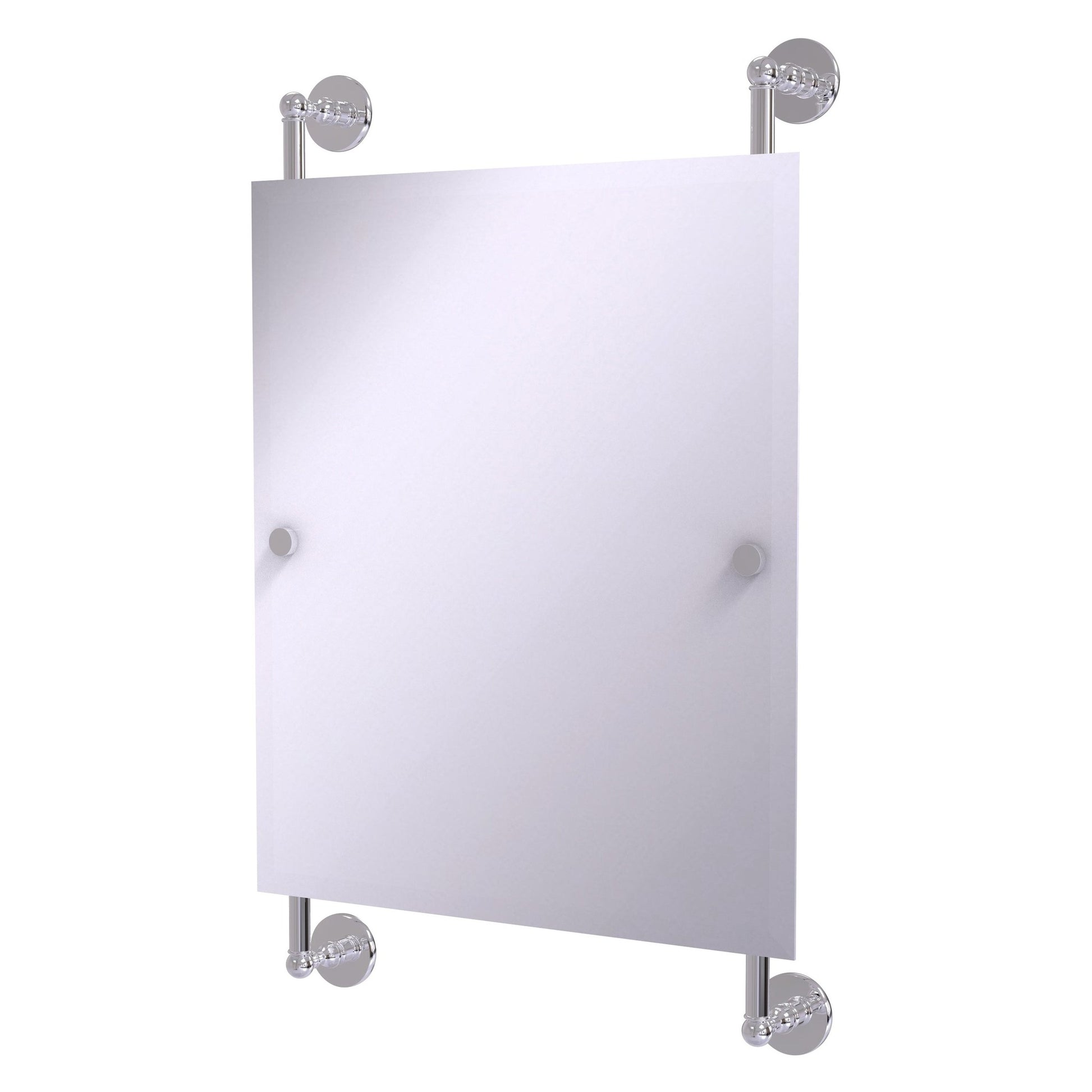 Allied Brass Prestige Skyline 21" x 3.8" Polished Chrome Solid Brass Rectangular Frameless Rail Mounted Mirror