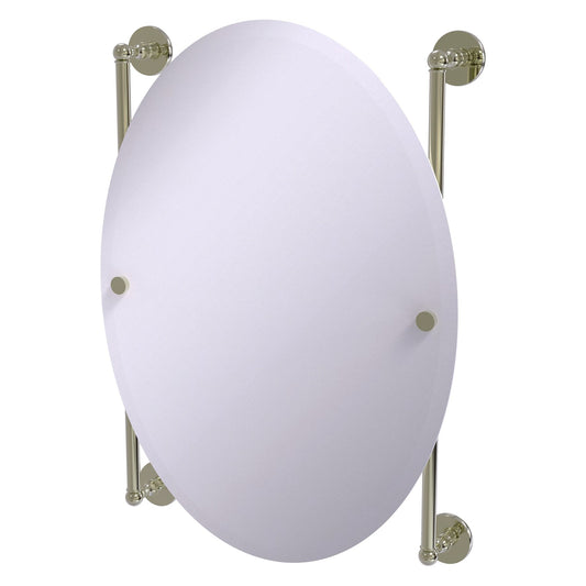 Allied Brass Prestige Skyline 21" x 3.8" Polished Nickel Solid Brass Oval Frameless Rail Mounted Mirror