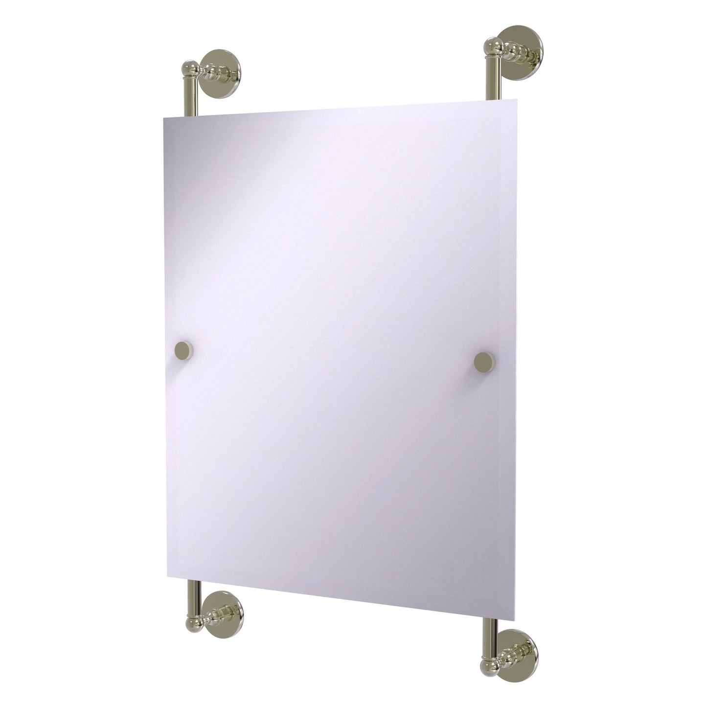 Allied Brass Prestige Skyline 21" x 3.8" Polished Nickel Solid Brass Rectangular Frameless Rail Mounted Mirror