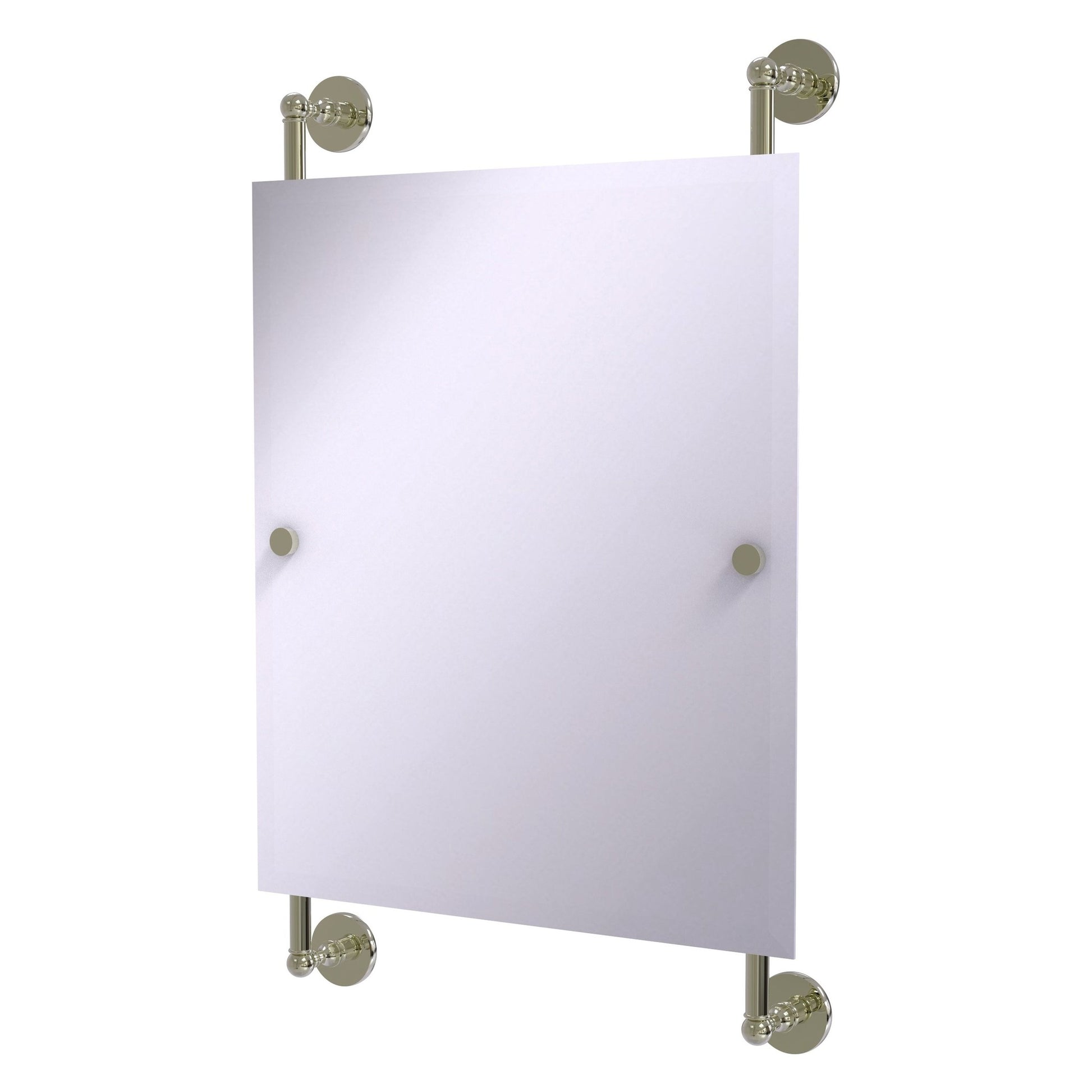 Allied Brass Prestige Skyline 21" x 3.8" Polished Nickel Solid Brass Rectangular Frameless Rail Mounted Mirror