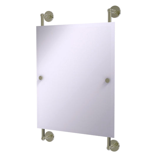 Allied Brass Prestige Skyline 21" x 3.8" Polished Nickel Solid Brass Rectangular Frameless Rail Mounted Mirror
