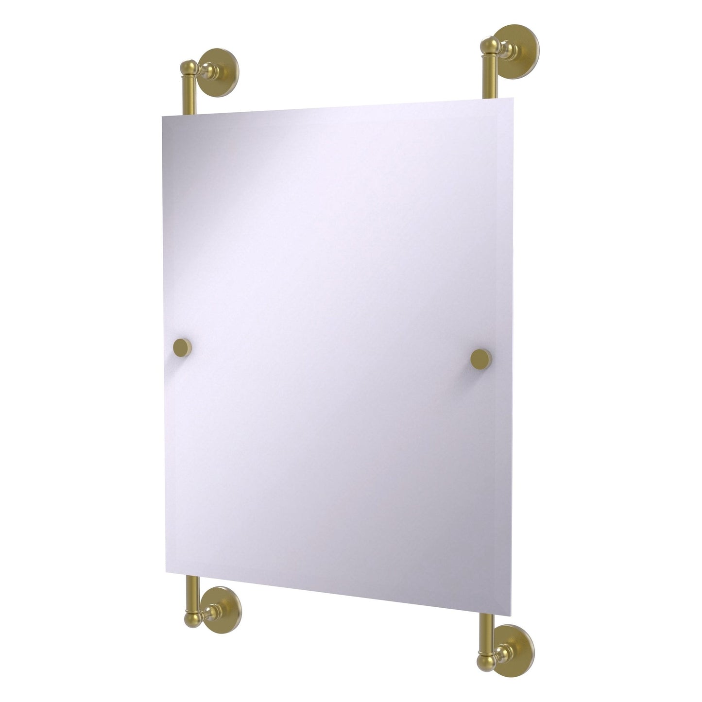 Allied Brass Prestige Skyline 21" x 3.8" Satin Brass Solid Brass Rectangular Frameless Rail Mounted Mirror