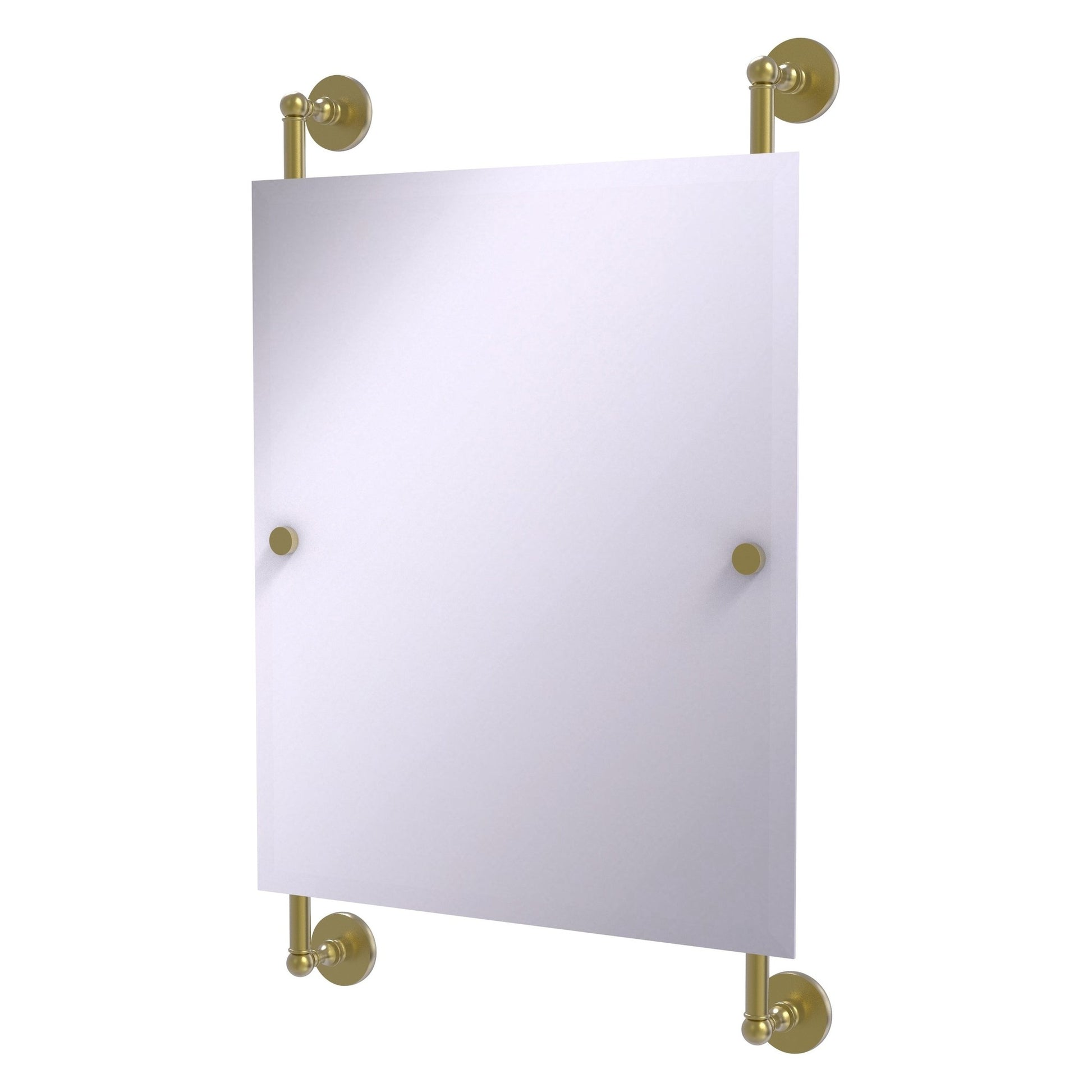 Allied Brass Prestige Skyline 21" x 3.8" Satin Brass Solid Brass Rectangular Frameless Rail Mounted Mirror