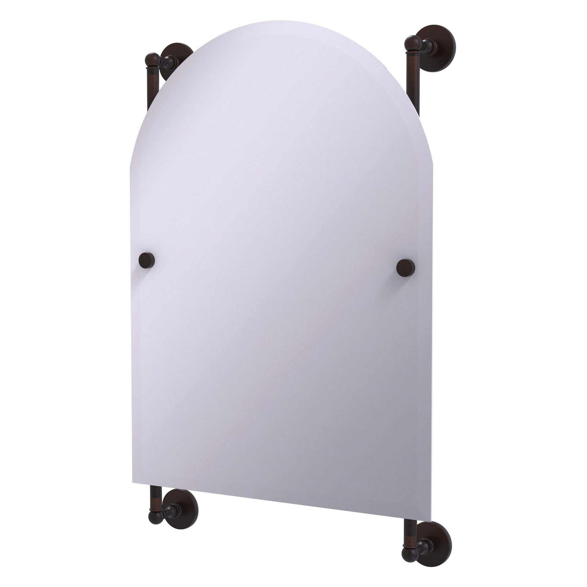 Allied Brass Prestige Skyline 21" x 3.8" Venetian Bronze Solid Brass Arched Top Frameless Rail Mounted Mirror