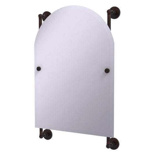 Allied Brass Prestige Skyline 21" x 3.8" Venetian Bronze Solid Brass Arched Top Frameless Rail Mounted Mirror