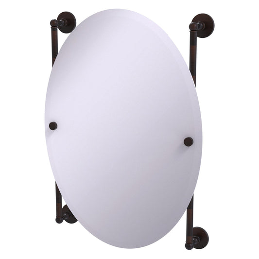 Allied Brass Prestige Skyline 21" x 3.8" Venetian Bronze Solid Brass Oval Frameless Rail Mounted Mirror