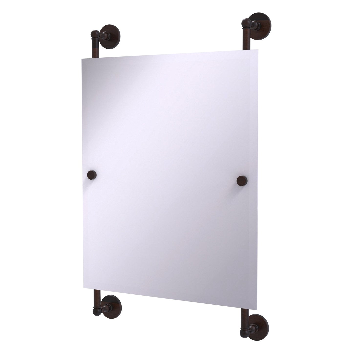 Allied Brass Prestige Skyline 21" x 3.8" Venetian Bronze Solid Brass Rectangular Frameless Rail Mounted Mirror