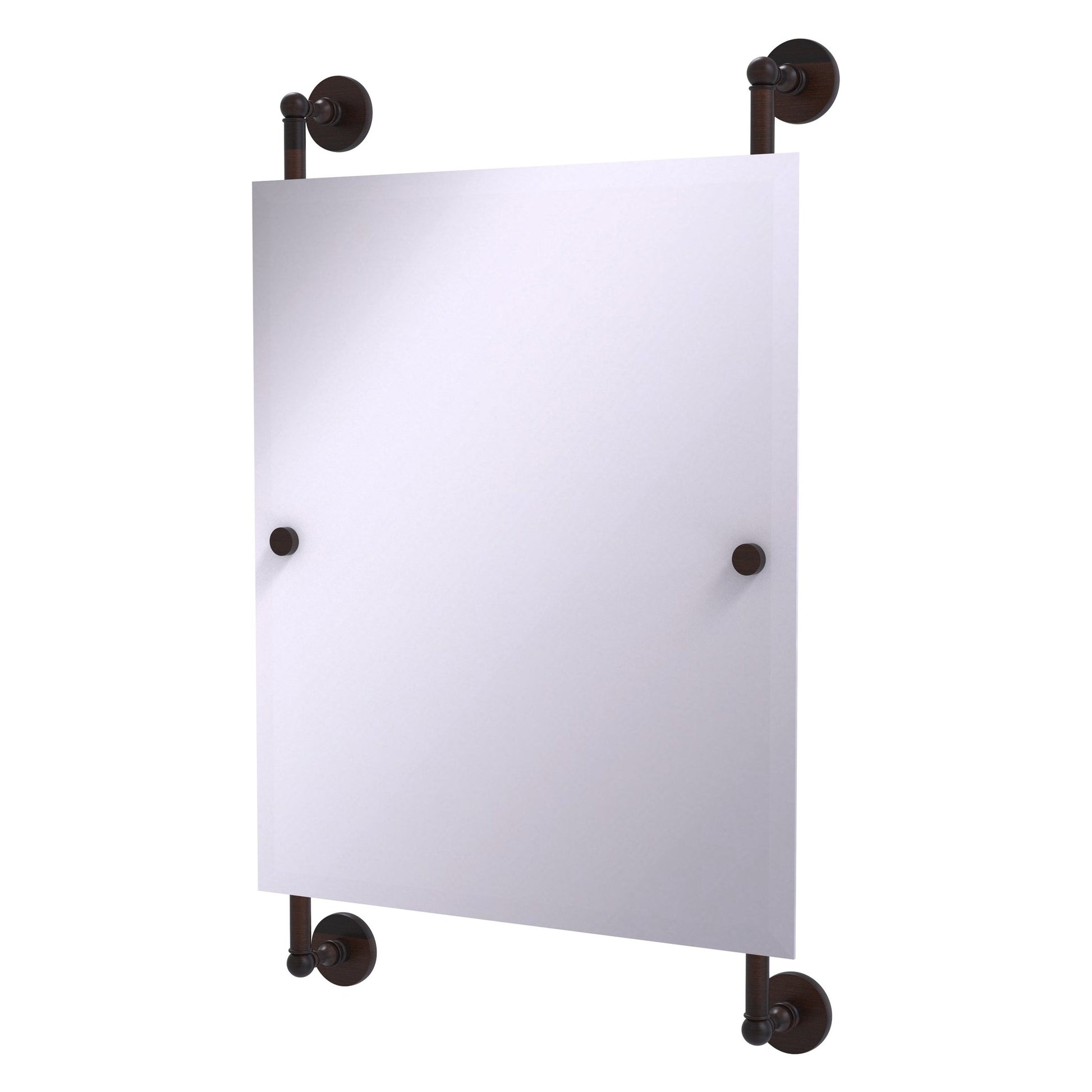 Allied Brass Prestige Skyline 21" x 3.8" Venetian Bronze Solid Brass Rectangular Frameless Rail Mounted Mirror