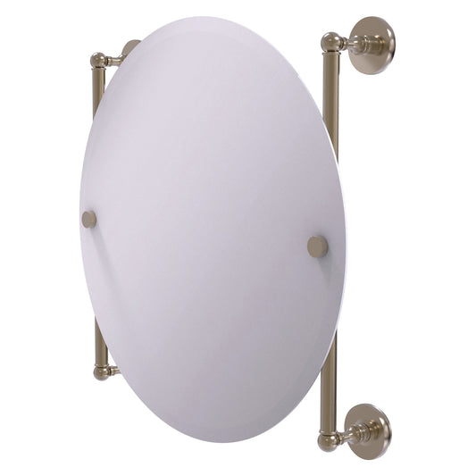 Allied Brass Prestige Skyline 22" x 3.8" Antique Pewter Solid Brass Round Frameless Rail Mounted Mirror