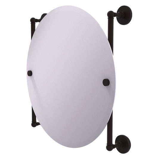 Allied Brass Prestige Skyline 22" x 3.8" Oil Rubbed Bronze Solid Brass Round Frameless Rail Mounted Mirror