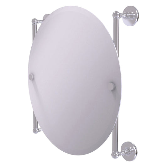 Allied Brass Prestige Skyline 22" x 3.8" Satin Chrome Solid Brass Round Frameless Rail Mounted Mirror