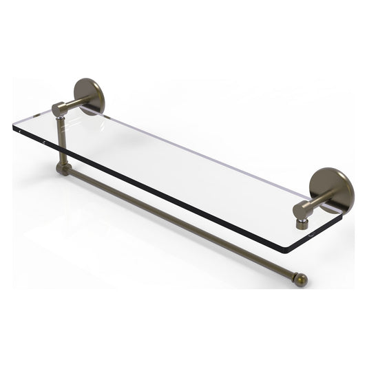Allied Brass Prestige Skyline 22" x 5" Antique Brass Solid Brass Paper Towel Holder With 22" Glass Shelf