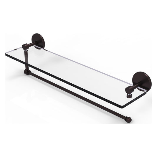 Allied Brass Prestige Skyline 22" x 5" Antique Bronze Solid Brass Paper Towel Holder With 22" Glass Shelf
