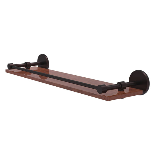 Allied Brass Prestige Skyline 22" x 5" Antique Bronze Solid Brass Solid IPE Ironwood Shelf With Gallery Rail