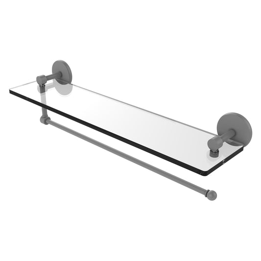 Allied Brass Prestige Skyline 22" x 5" Matte Gray Solid Brass Paper Towel Holder With 22" Glass Shelf