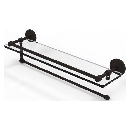 Allied Brass Prestige Skyline 22" x 5" Oil Rubbed Bronze Solid Brass Paper Towel Holder With 22" Gallery Glass Shelf