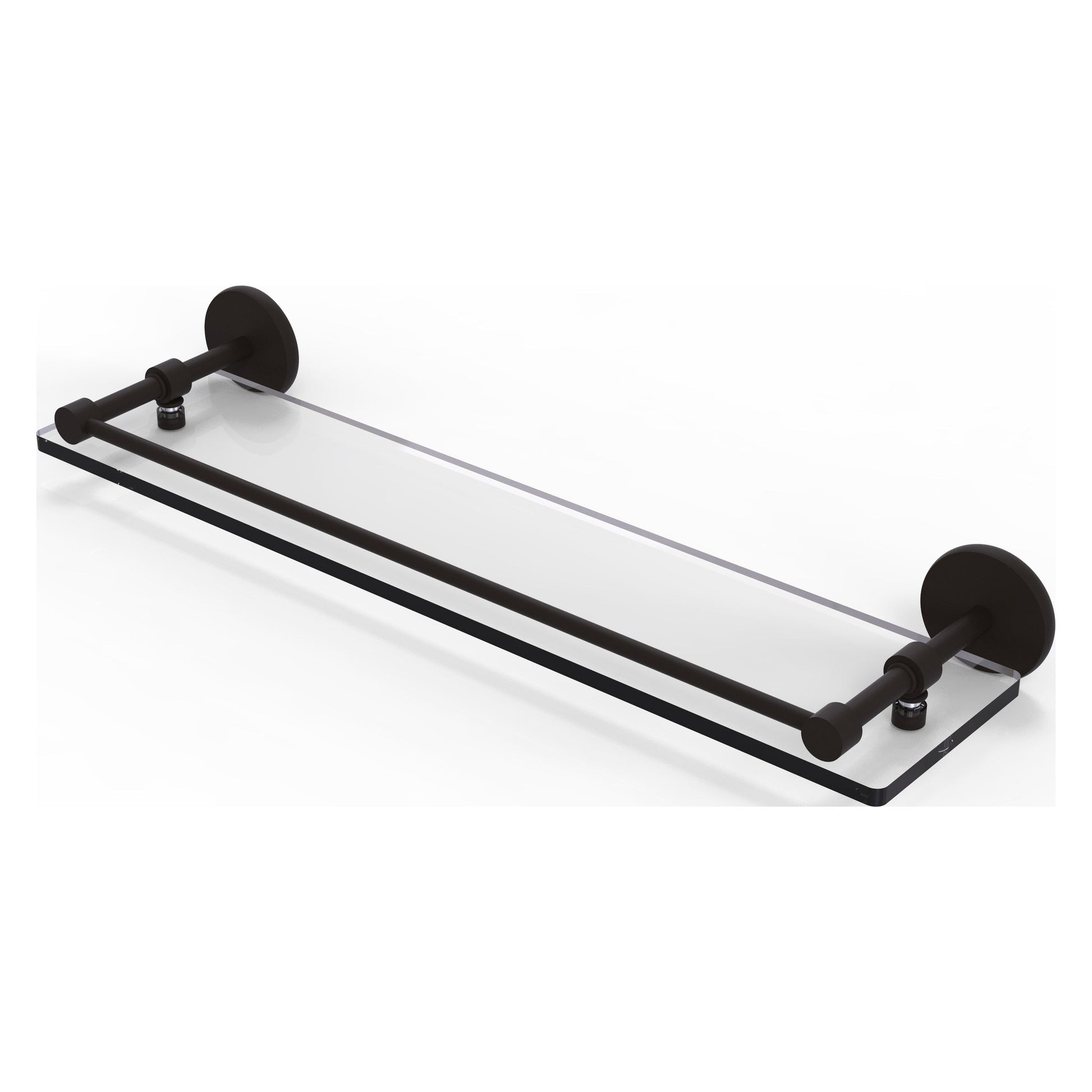 Allied Brass Prestige Skyline 22" x 5" Oil Rubbed Bronze Solid Brass Tempered Glass Shelf With Gallery Rail