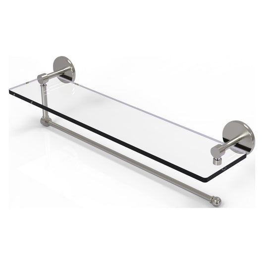 Allied Brass Prestige Skyline 22" x 5" Satin Nickel Solid Brass Paper Towel Holder With 22" Glass Shelf